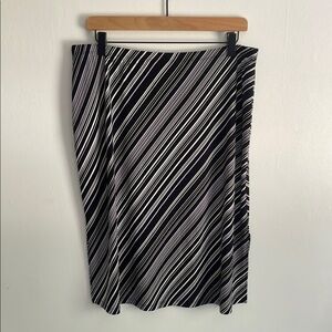 Black, White and Purple Striped Women's Skirt Size Large